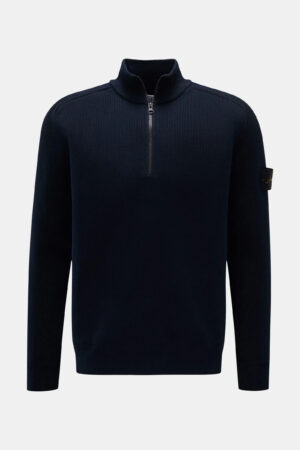 Stone Island - Teget Half-Zip Vuneni Džemper